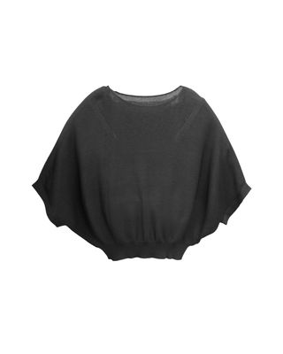 SEAMLESS BATWING SLEEVES TOP - BLACK