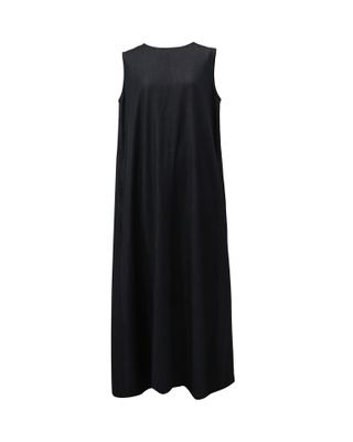 VISCOSE DENIM DRESS - BLACK