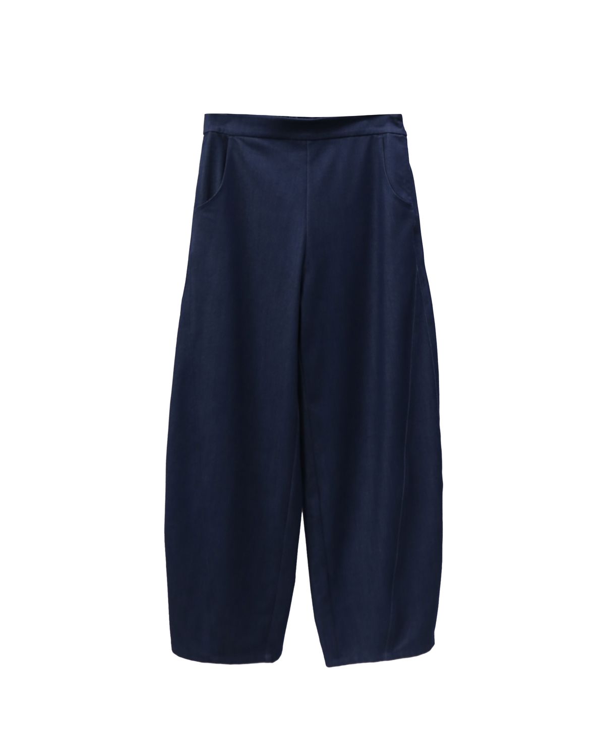 VISCOSE DENIM BARREL PANTS - DENIM