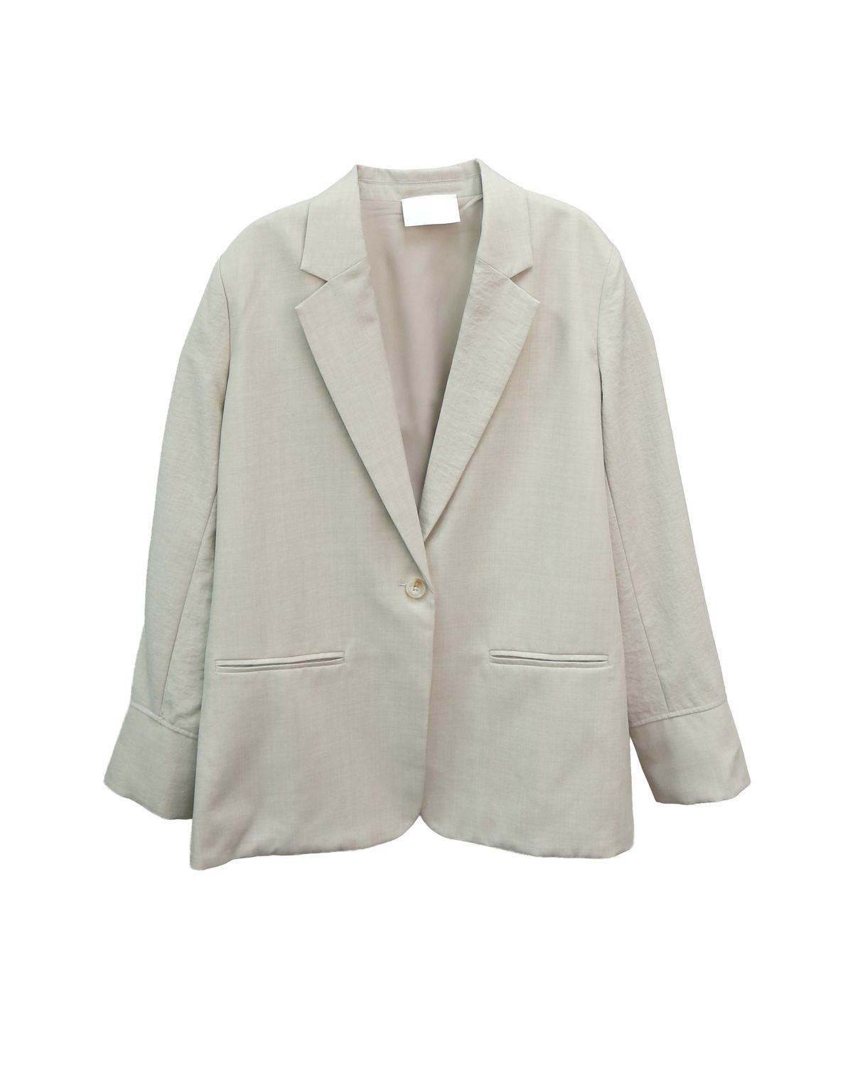 STRIPED CUFF BLAZER - PEBBLE