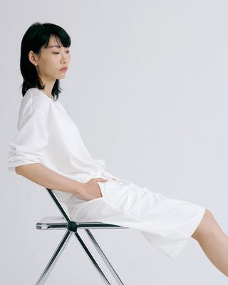 ELASTIC WAIST BERMUDA - EGGSHELL