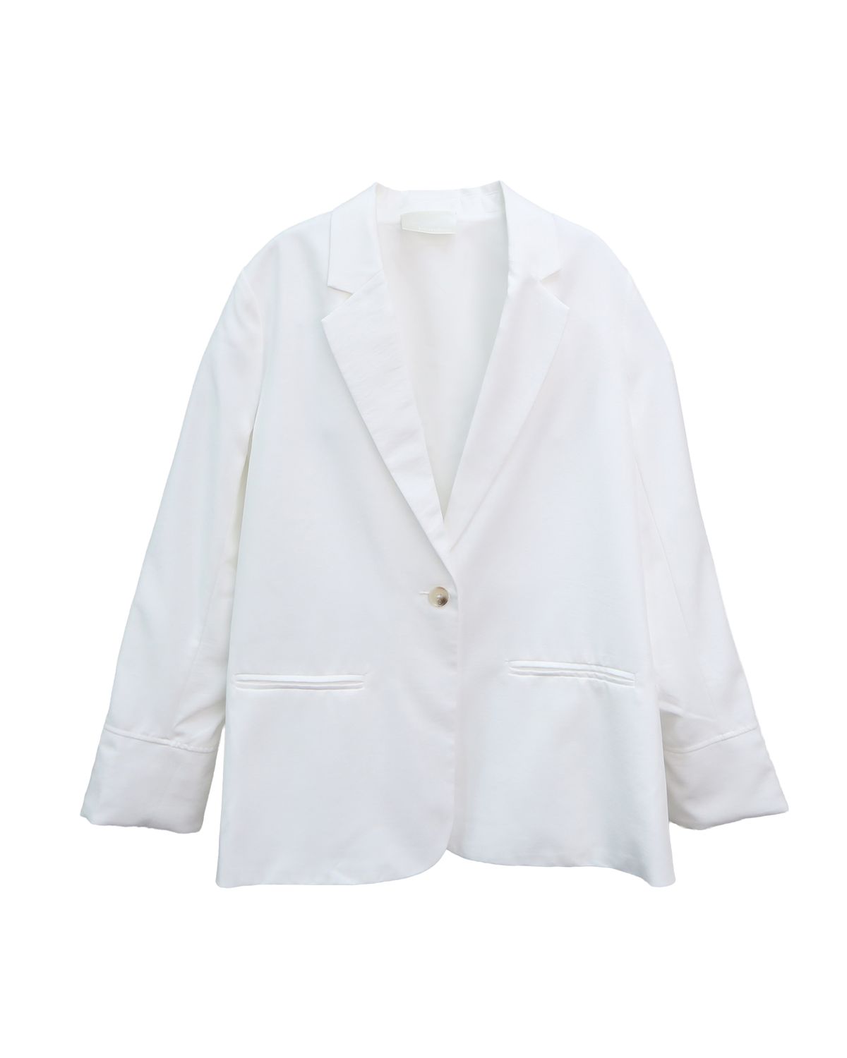 STRIPED CUFF BLAZER - EGGSHELL