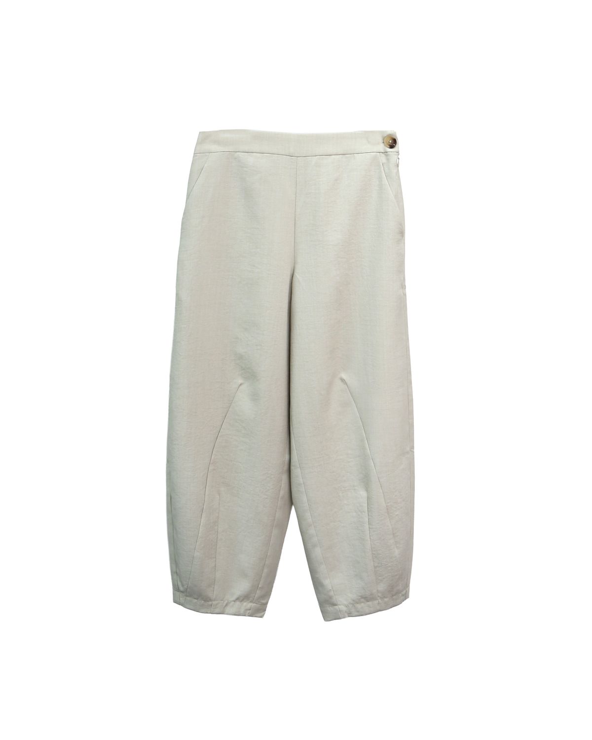 BUTTON DETAILED BALLOON PANTS - PEBBLE
