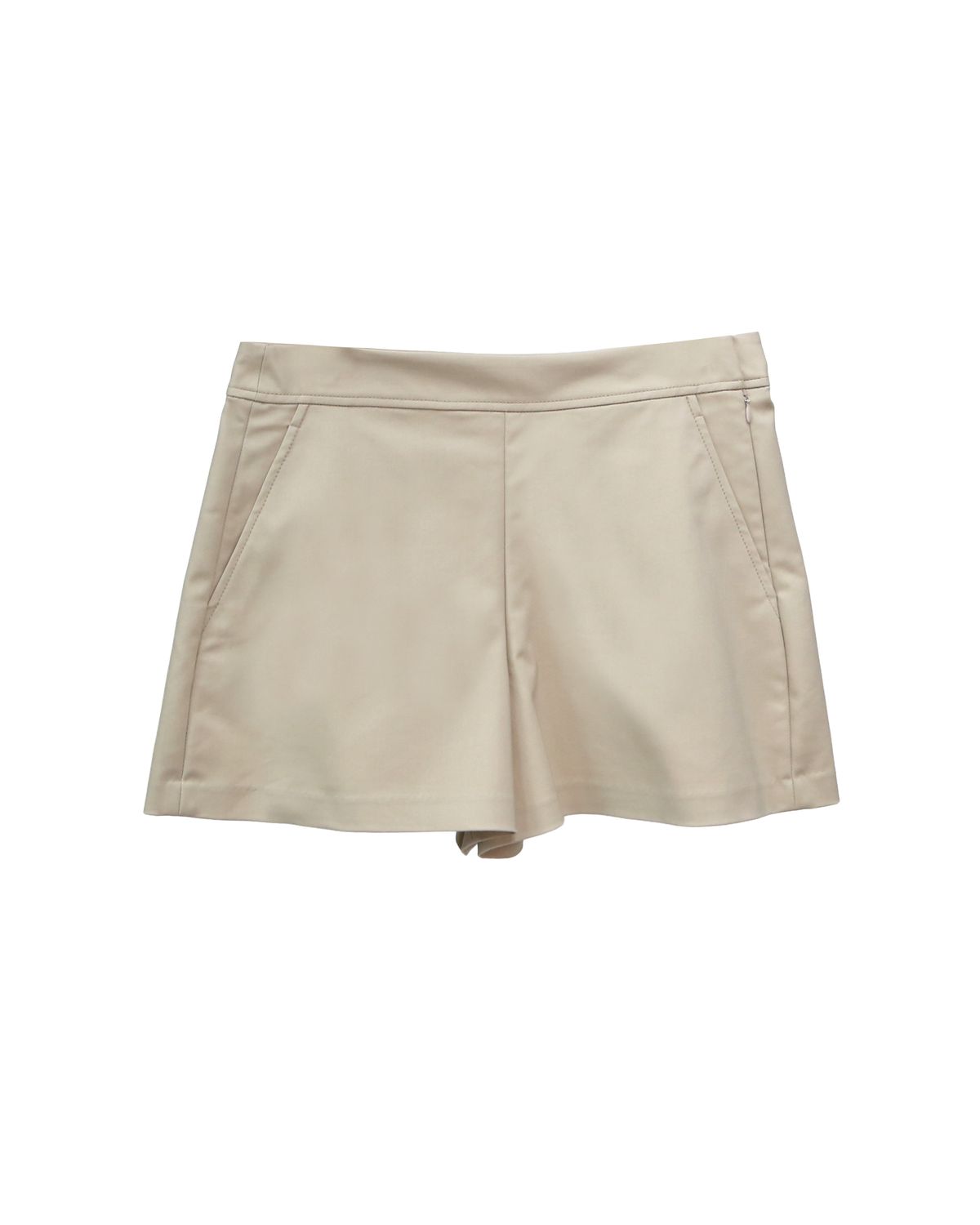 COTTON NYLON SPANDEX SHORTS - PEBBLE