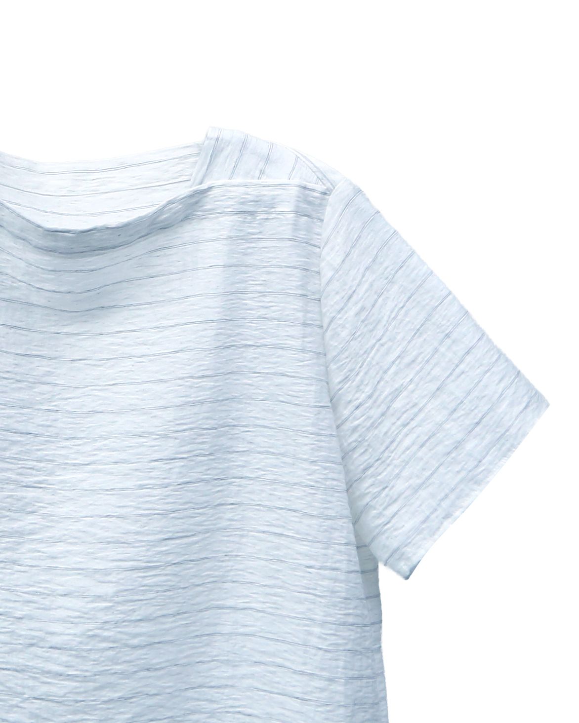 STRIPED SQUARE NECK TOP - AQUA