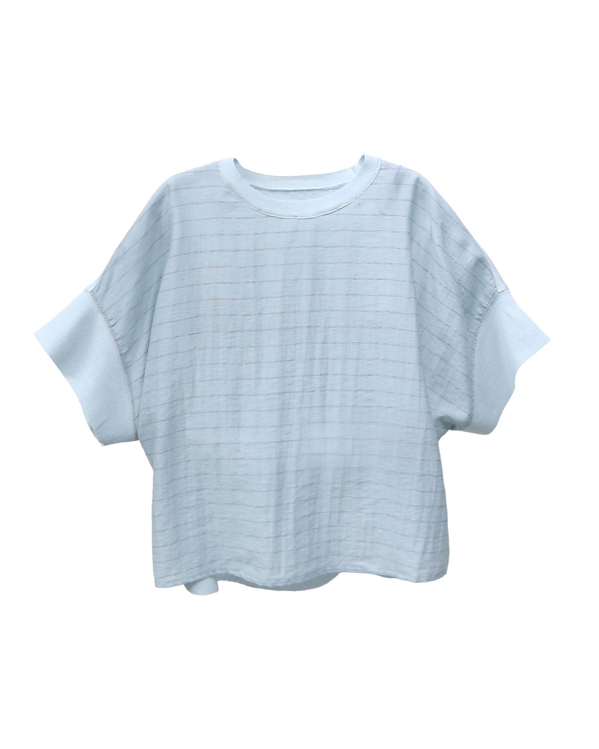 STRIPED LOOSE FIT T-SHIRT - AQUA