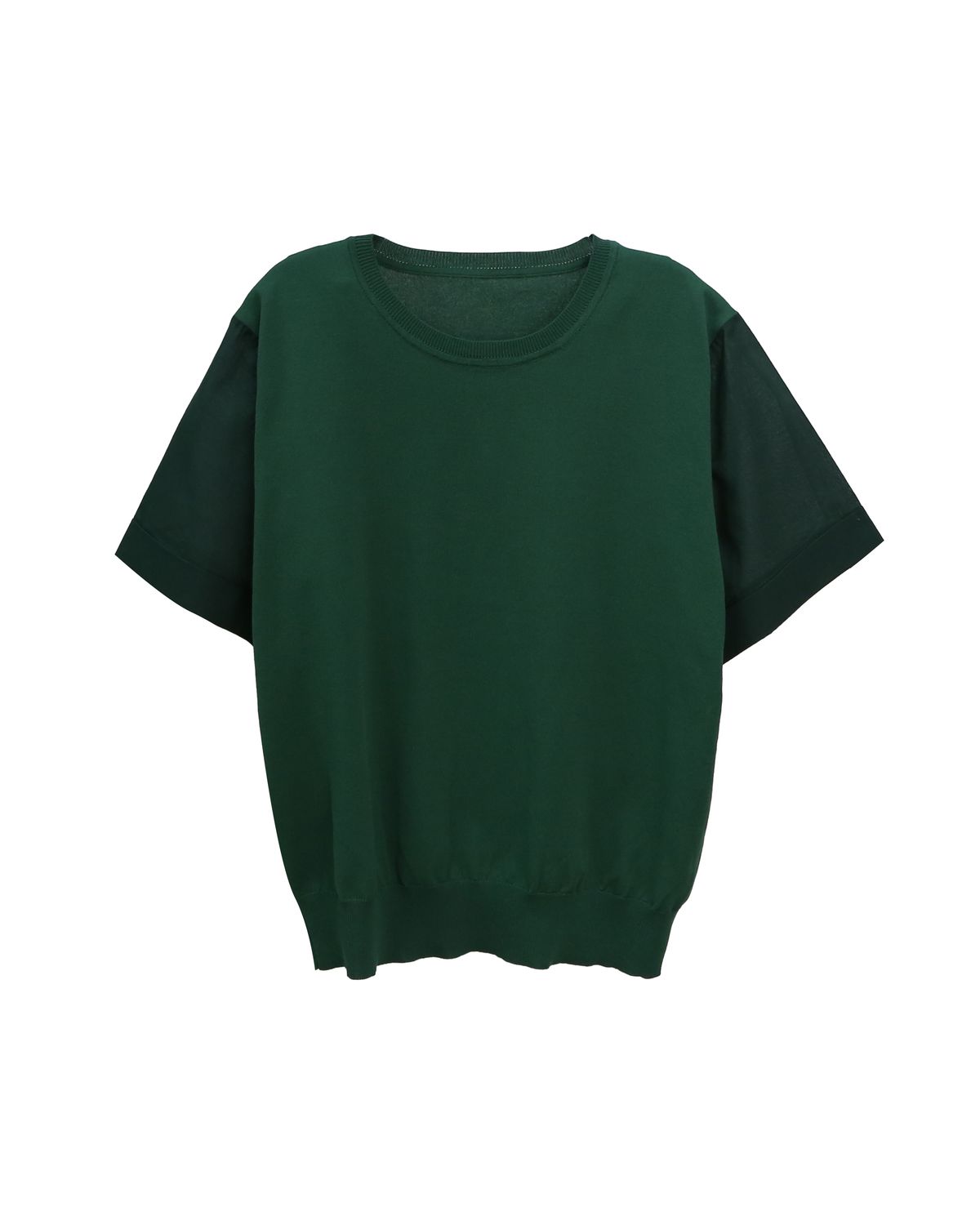 COTTON SLEEVES TOP - EMERALD