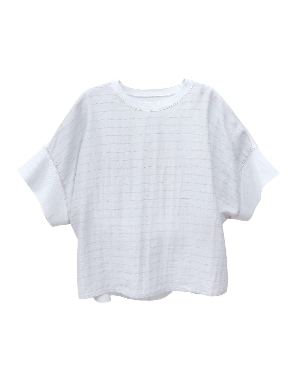 STRIPED LOOSE FIT T-SHIRT - EGGSHELL