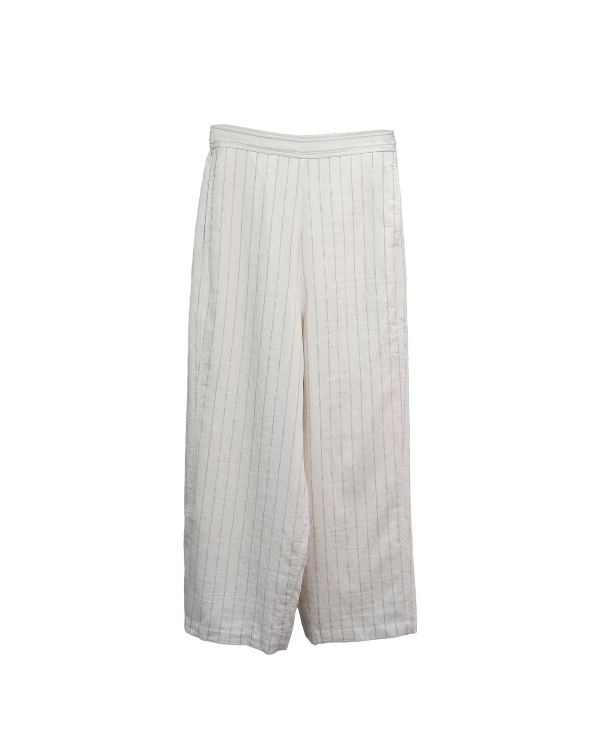 STRIPE CURVED PANTS - OATMEAL