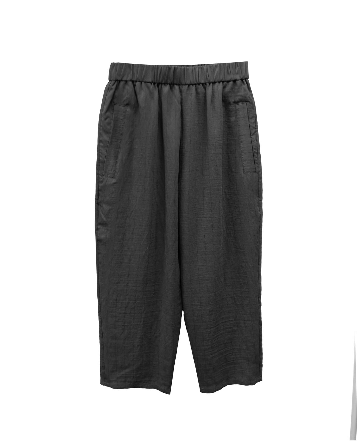 STRIPED CROPPED PANTS - BLACK