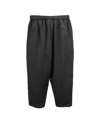 STRIPED CROPPED PANTS - BLACK