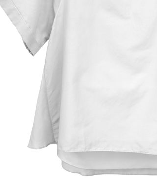 FLARED HEM WOVEN TOP - EGGSHELL