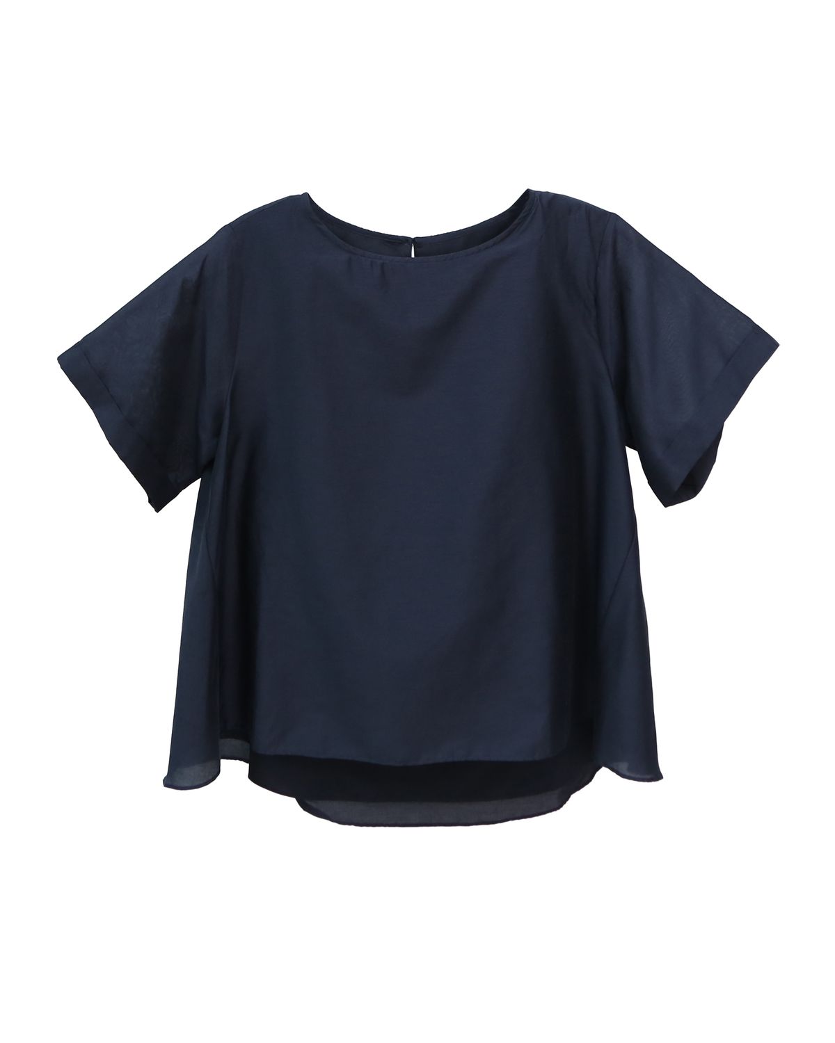 FLARED HEM WOVEN TOP - EBONY