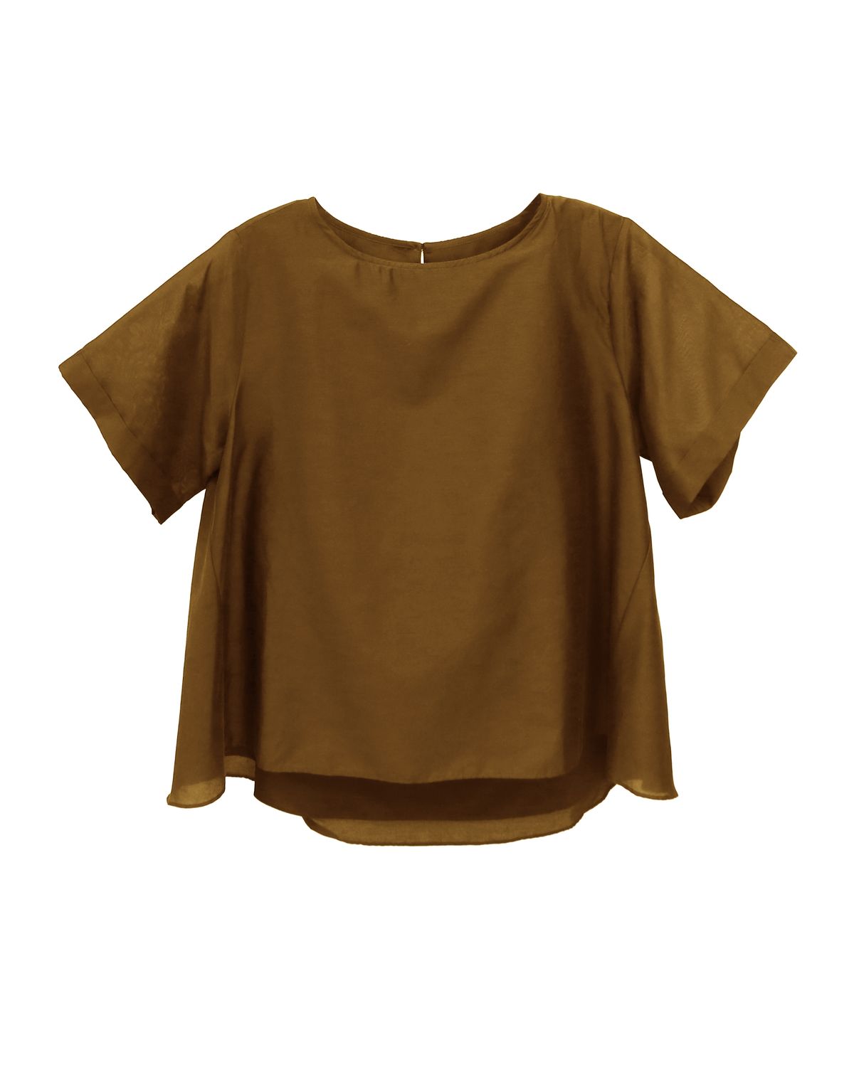 FLARED HEM WOVEN TOP - GINGER