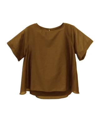 FLARED HEM WOVEN TOP - GINGER