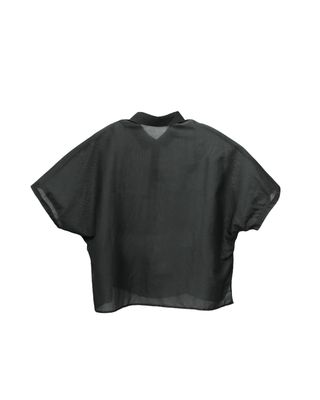 SILK-COTTON LAWN BLEND BAT SLEEVES SHIRT - BLACK