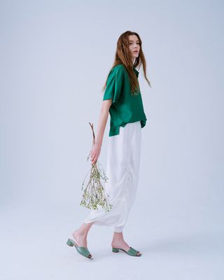 DRAWSTRING SIDE CULOTTES - EGGSHELL