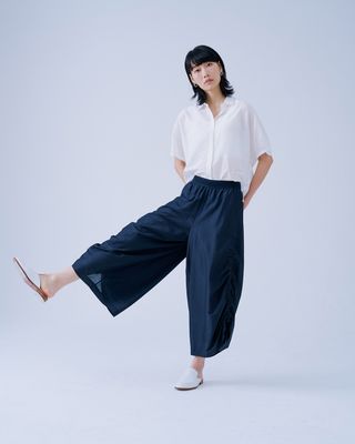 DRAWSTRING SIDE CULOTTES - EBONY
