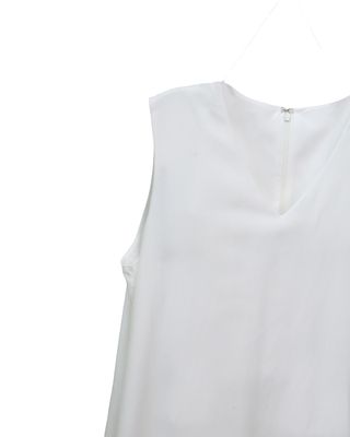 FLARE PANELLED A-LINE MAXI DRESS - EGGSHELL