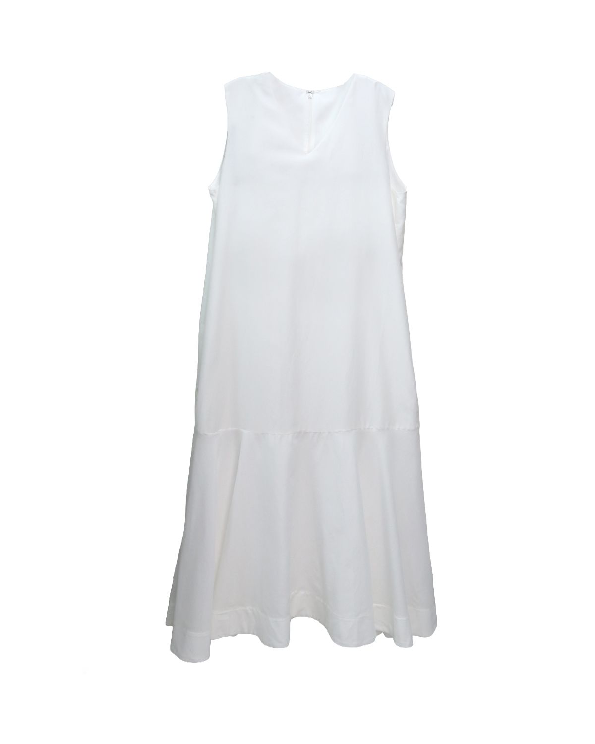 FLARE PANELLED A-LINE MAXI DRESS - EGGSHELL