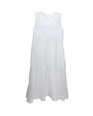 FLARE PANELLED A-LINE MAXI DRESS - EGGSHELL