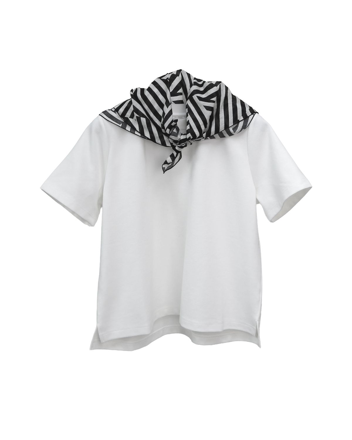 PRINTED SCARF T-SHIRT - EGGSHELL/ (EGGSHELL/ BLACK)