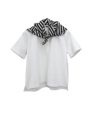 PRINTED SCARF T-SHIRT - EGGSHELL/ (EGGSHELL/ BLACK)