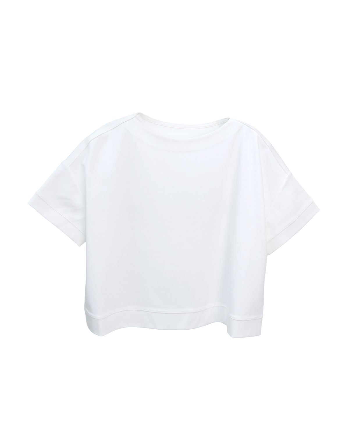 BOAT NECK BOXY T-SHIRT - EGGSHELL