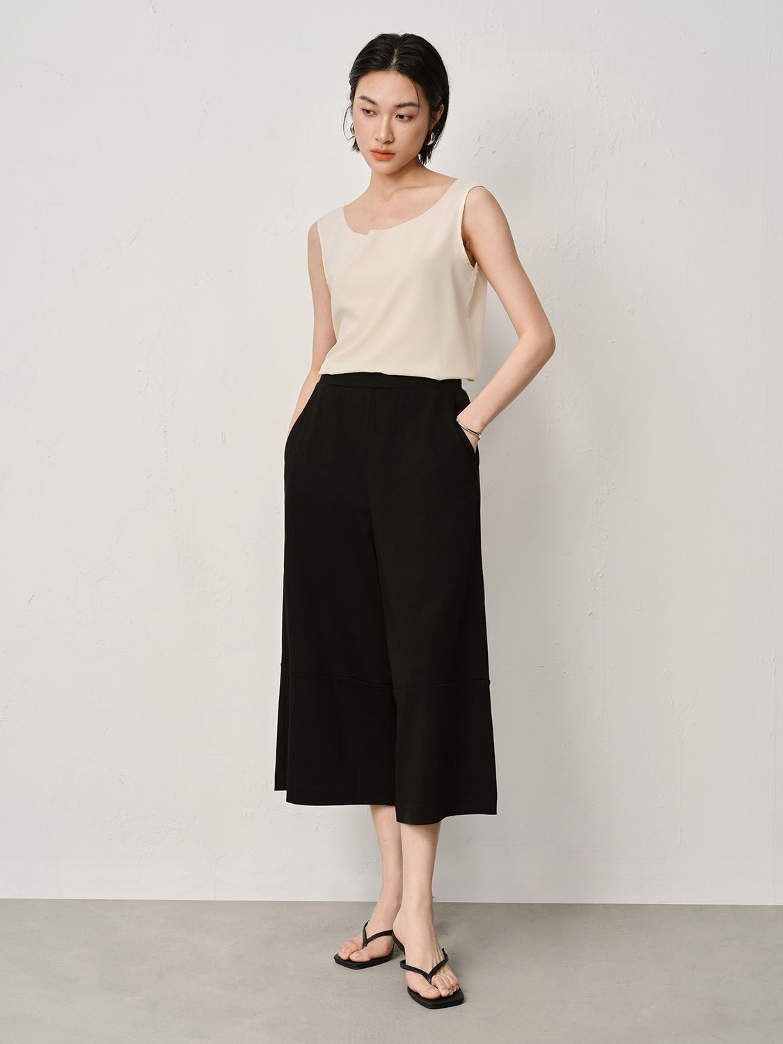 WIDE LEG CULOTTES - BLACK