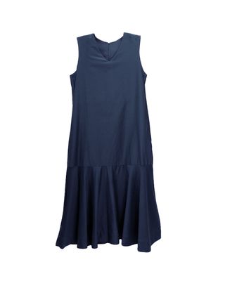 FLARE PANELLED A-LINE MAXI DRESS - EBONY