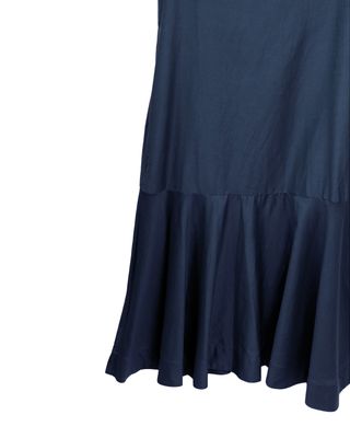 FLARE PANELLED A-LINE MAXI DRESS - EBONY