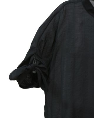 TIE SLEEVE BLOUSE - BLACK