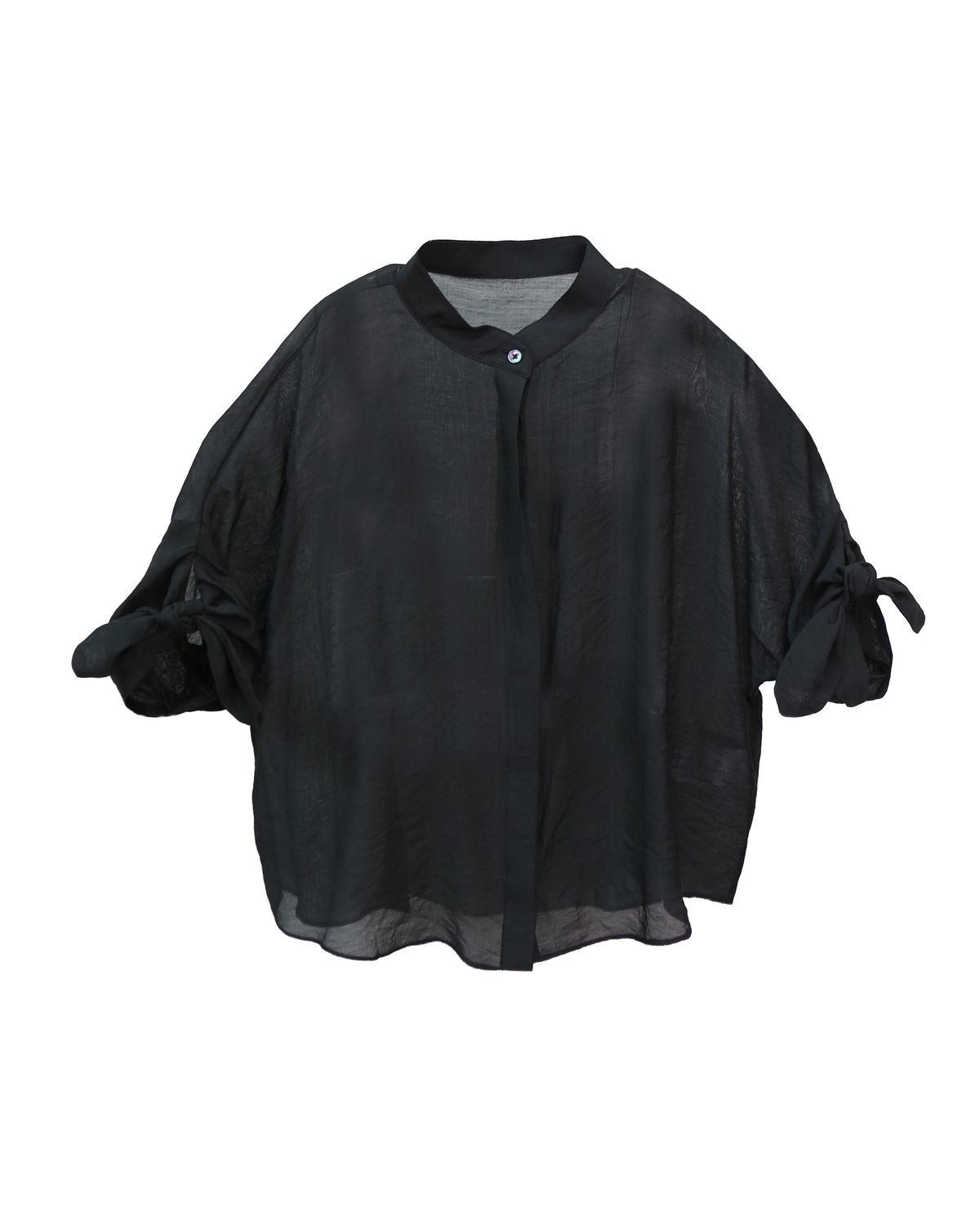 TIE SLEEVE BLOUSE - BLACK