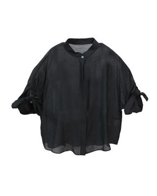 TIE SLEEVE BLOUSE - BLACK