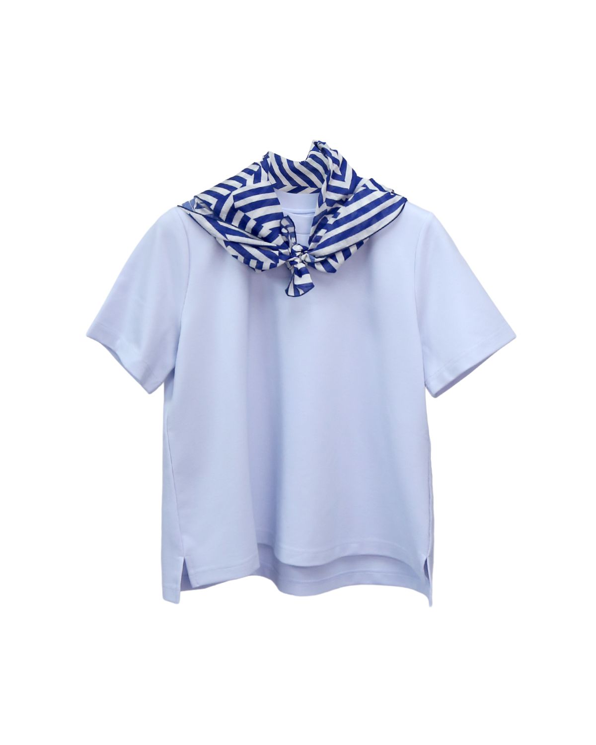 PRINTED SCARF T-SHIRT - SKY/ (FRENCH BLUE/EGGSHELL)