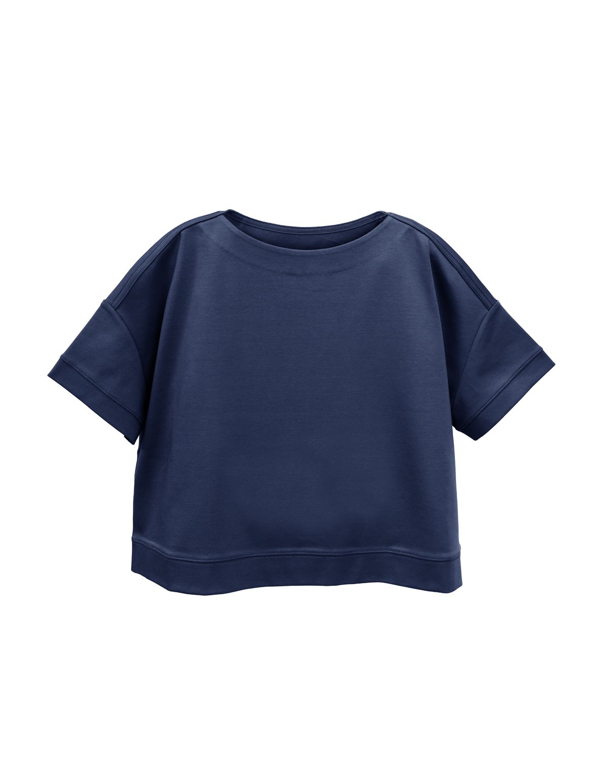 BOAT NECK BOXY T-SHIRT - FRENCH BLUE