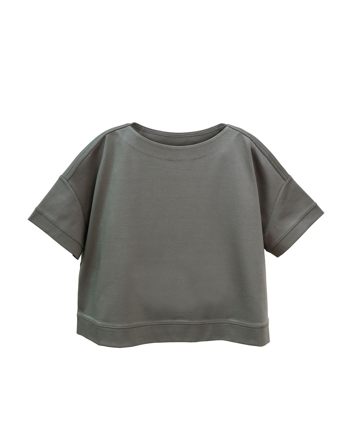 BOAT NECK BOXY T-SHIRT - REED