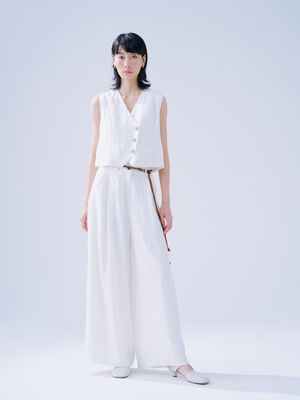 LINEN VEST - EGGSHELL