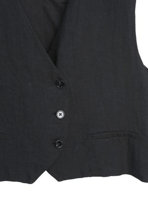 LINEN VEST - BLACK