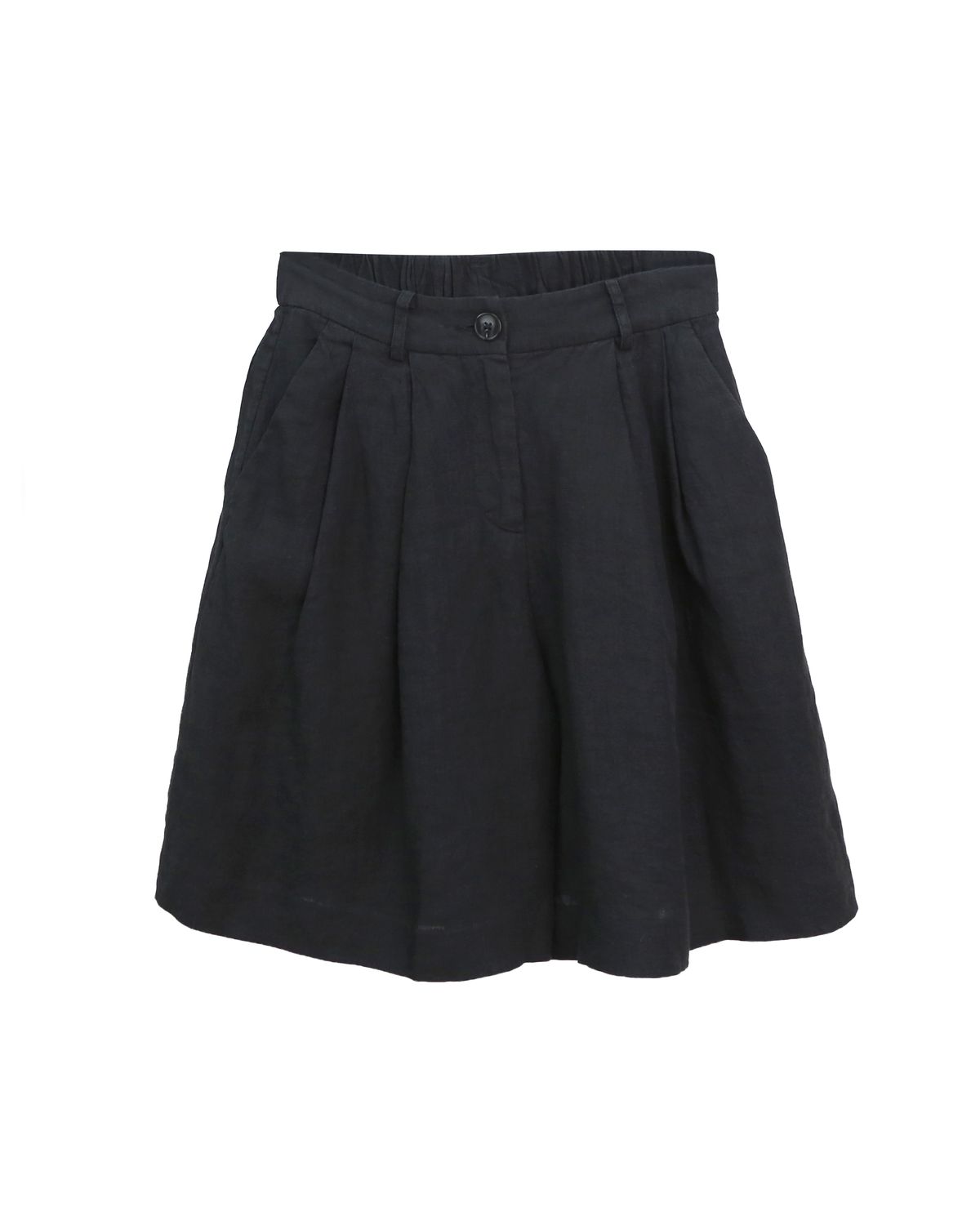 LINEN BERMUDA - BLACK
