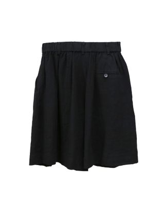 LINEN BERMUDA - BLACK