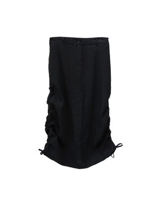 DRAWSTRING LONG SKIRT - BLACK