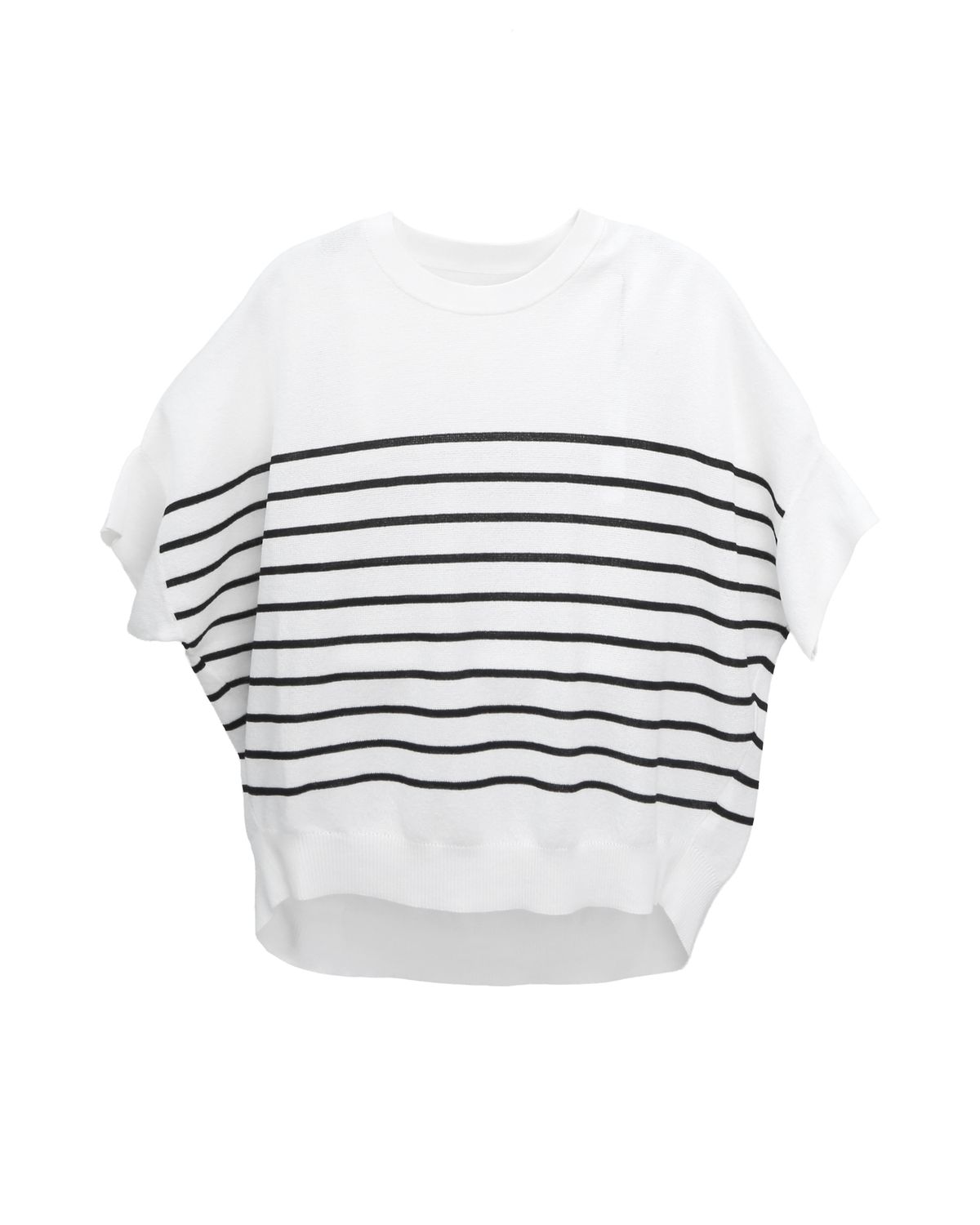 STRIPED BOXY TOP - EGGSHELL/BLACK