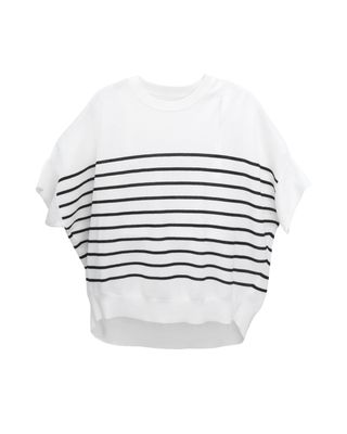 STRIPED BOXY TOP - EGGSHELL/BLACK