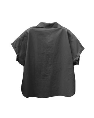 FLORAL EMBROIDERED SHIRT - BLACK/ BLACK