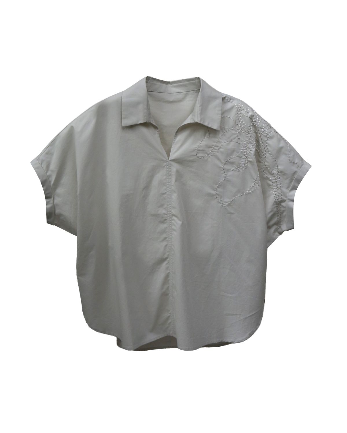 FLORAL EMBROIDERED SHIRT - POLLEN/ EGGSHELL