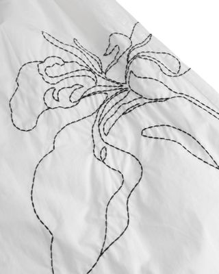 EMBROIDERED SKIRT - EGGSHELL/BLACK