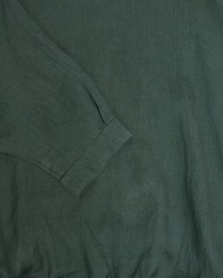 BUBBLE HEM TOP - DARK GREEN