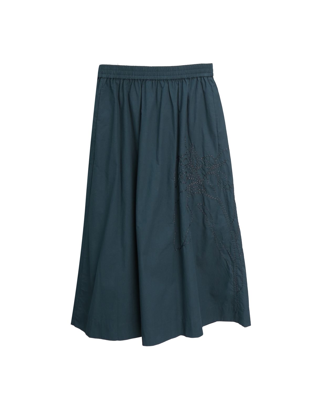 EMBROIDERED SKIRT - DARK GREEN/FOREST