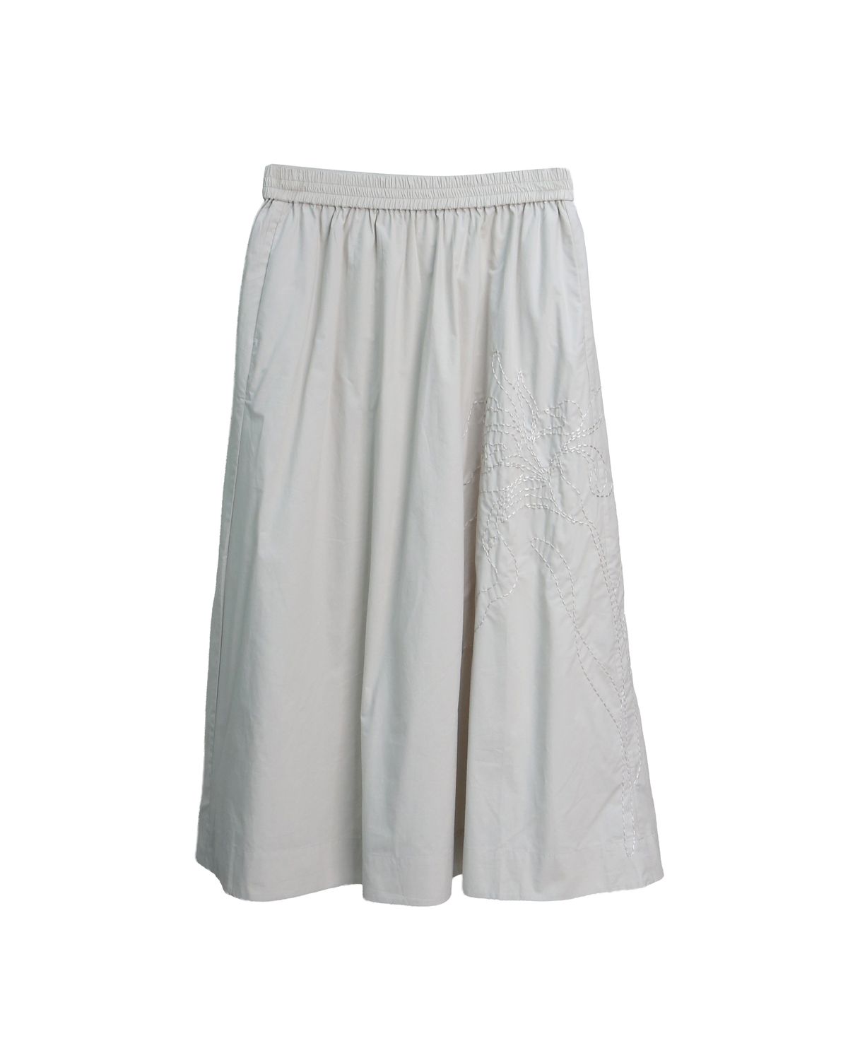 EMBROIDERED SKIRT - POLLEN/ EGGSHELL